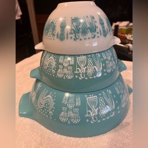 Pyrex Vintage Mixing Bowls Butterprint Amish